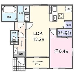 光テラス I 1LDKの間取図画像