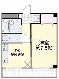 プラーナ富町 1DKの間取図画像