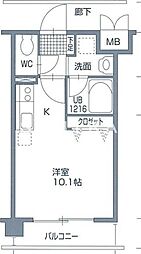 COCO学南町大学通り ワンルームの間取図画像