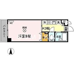 森ビル 1Kの間取図画像