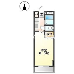 グランチェスタ2 1Kの間取図画像