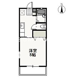 コスモス・インハイツA 1Kの間取図画像