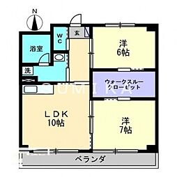 ハアラン御南 2LDKの間取図画像