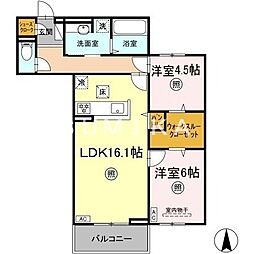 アルモギオーネ 2LDKの間取図画像