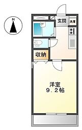 メゾンキャロット 1Kの間取図画像