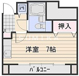 セシルタワー ワンルームの間取図画像