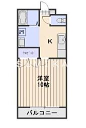 アクセスワケ2 1Kの間取図画像