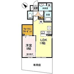 コーポレーヴ 1LDKの間取図画像
