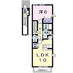 アエロポルト 1LDKの間取図画像