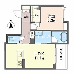 アメリス 1LDKの間取図画像
