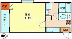 サンガーデン今 1Kの間取図画像