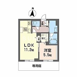 レーベンエイトII 1LDKの間取図画像