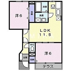プラスペラティC 2LDKの間取図画像