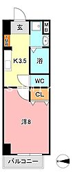 アルバ鹿田 1Kの間取図画像