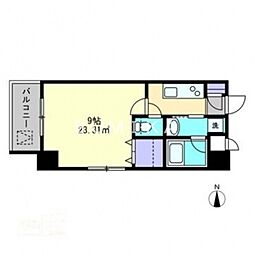 LeCube富田町 1Kの間取図画像