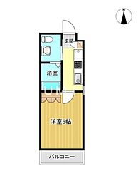 ブルー.レジデンス浜 1Kの間取図画像