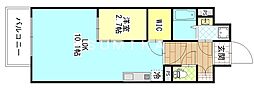 アルティザ東島田 1LDKの間取図画像