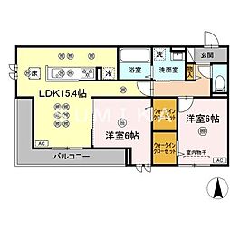 フェリックス 2LDKの間取図画像