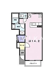 OAZOB棟 ワンルームの間取図画像