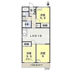 エバンス 3LDKの間取図画像
