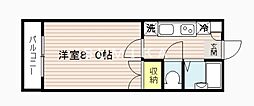 リーセント大和町 1Kの間取図画像