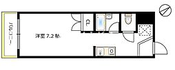 神田K2スクエア ワンルームの間取図画像