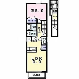 ビラ・エテルネルA棟 1LDKの間取図画像