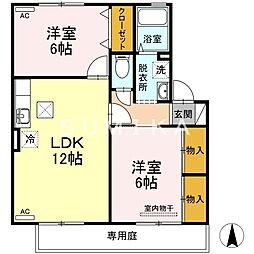 エトワール 2LDKの間取図画像