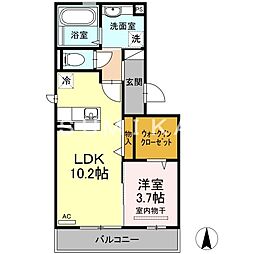 サンフレスカ 1LDKの間取図画像