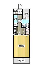 Arioso 1Kの間取図画像