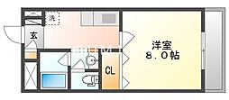 アルペジオ富町 1Kの間取図画像