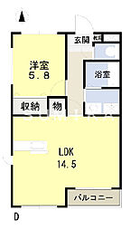 成和第6ビル 1LDKの間取図画像