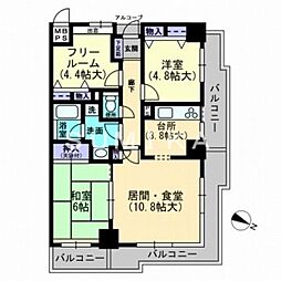 ファミールタワープラザ岡山 3LDKの間取図画像