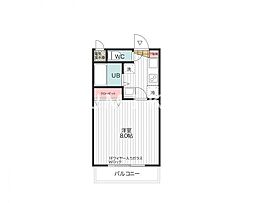 ベルメゾン山田1号館 1Kの間取図画像