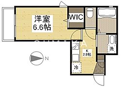 PrestoOne 1Kの間取図画像