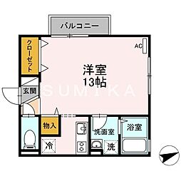 グランドソレーユ ワンルームの間取図画像