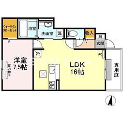 トゥールモンド 1LDKの間取図画像