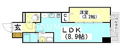パークグランデ蕃山 1SKの間取図画像
