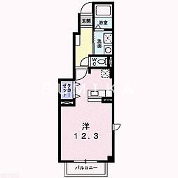 ソレアードA棟 ワンルームの間取図画像