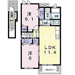 ソレアードノイ 2LDKの間取図画像