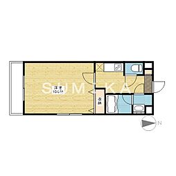 URBANOOKUDA 1Kの間取図画像