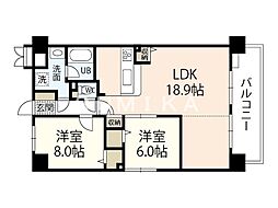 フィール野田公園 2LDKの間取図画像