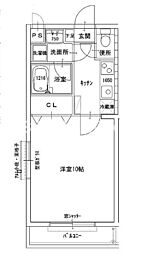 ピアホーム奥田 1Kの間取図画像