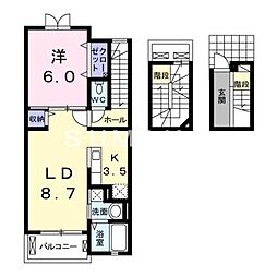 グランツ 1LDKの間取図画像