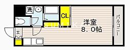 スカーレットハイム 1Kの間取図画像