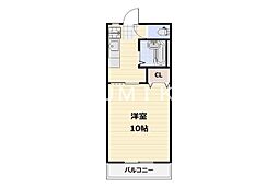 アジュール下中野 1Kの間取図画像