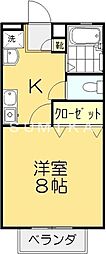 ダンディライオン西市A 1Kの間取図画像