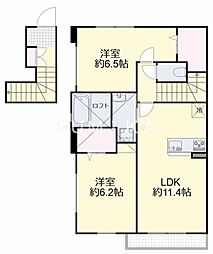 プティフォレ 2LDKの間取図画像