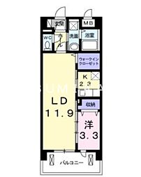 レジデンス西川 1LDKの間取図画像