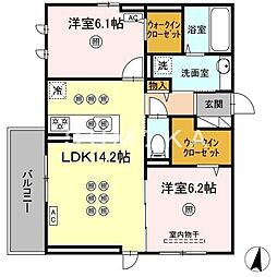 禄 2LDKの間取図画像